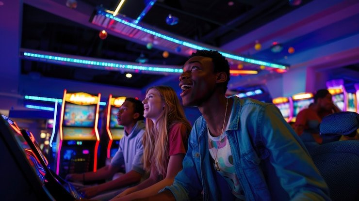 Dasbor platform gamestore menampilkan kategori permainan, pasar sepak bola, dan saldo akun
